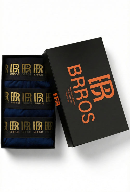 3'lü Erkek Boxer - Navy BR